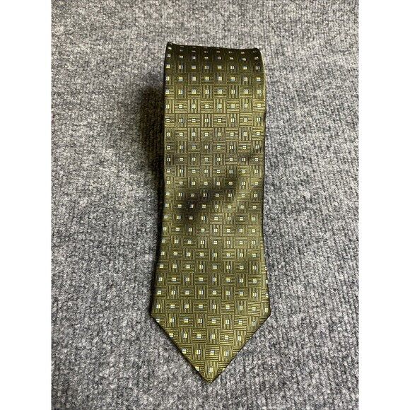 BROOKS BROTHERS STAIN RESISTANT MEN'S Silk Tie Green Geometric Print NWT $75 - Picture 1 of 6